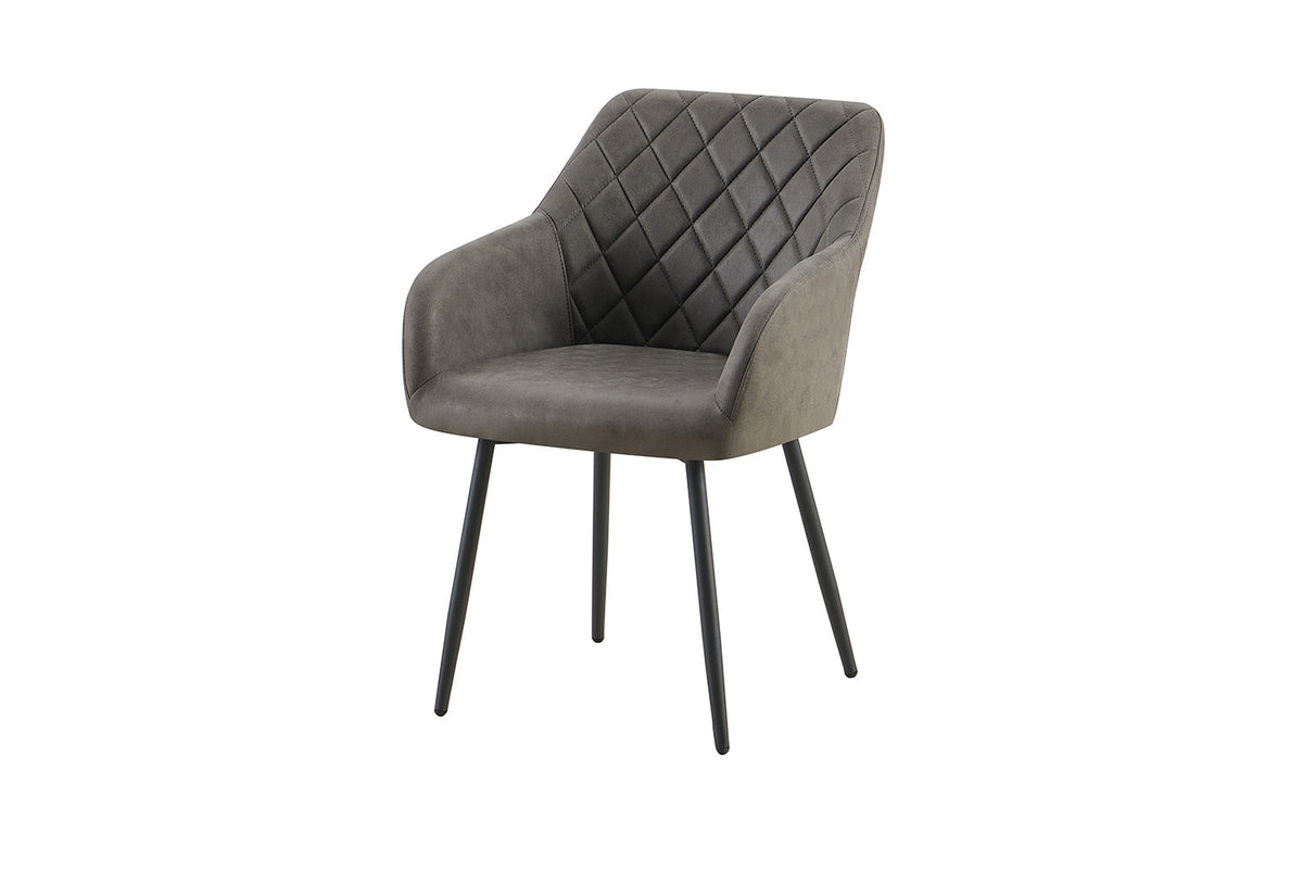 Rousseau - Chaise Peron - Micro fibre PU Gris - 82x55,5x62 cm
