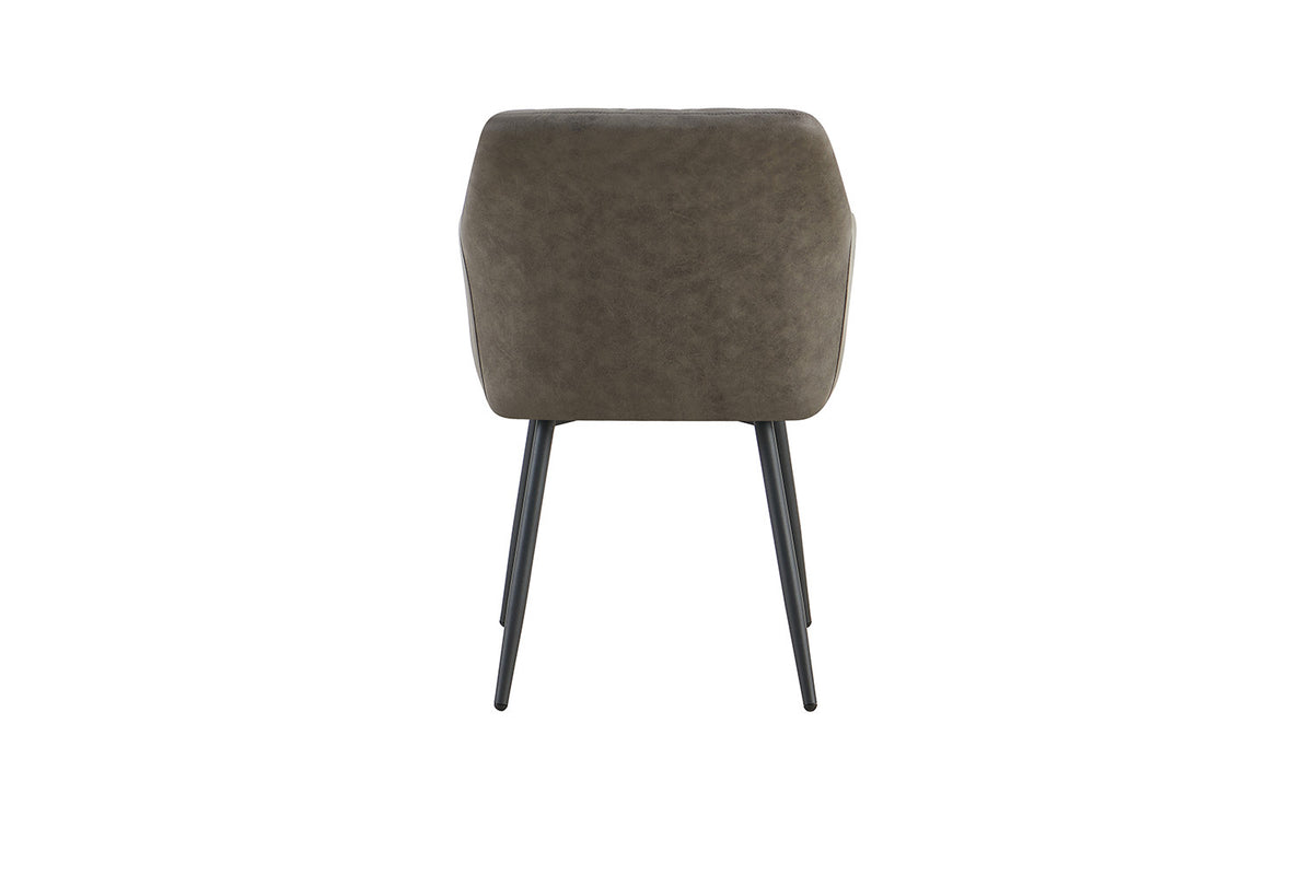Rousseau - Chaise Peron - Micro fibre PU Gris - 82x55,5x62 cm