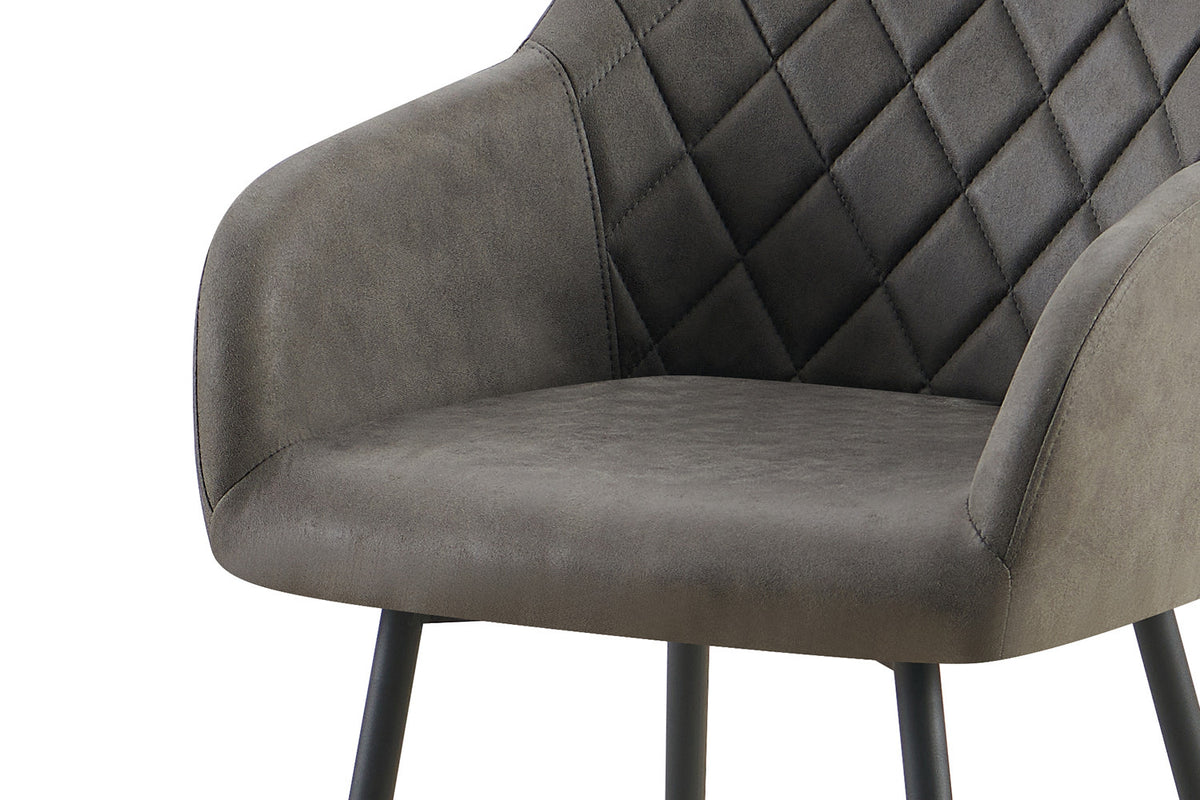 Rousseau - Chaise Peron - Micro fibre PU Gris - 82x55,5x62 cm