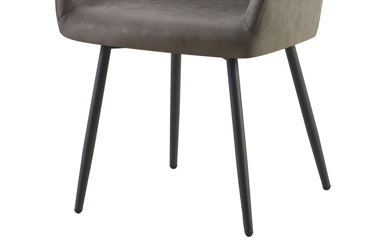 Rousseau - Chaise Peron - Micro fibre PU Gris - 82x55,5x62 cm
