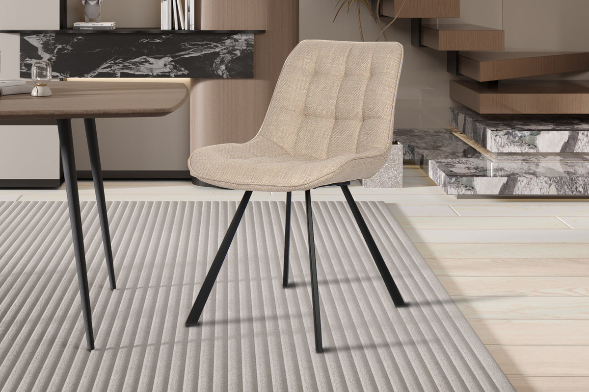 Rousseau - Chaise Ariba - Tissu Beige - 80x51x61 cm