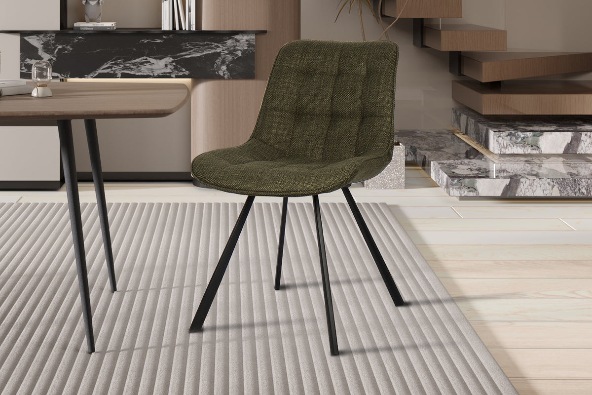 Rousseau - Chaise Ariba - Tissu Vert - 80x51x61 cm
