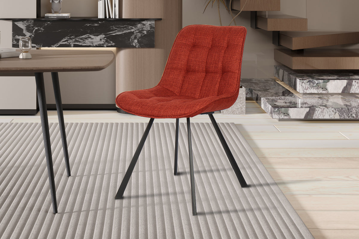 Rousseau - Chaise Ariba - Tissu Rouge - 80x51x61 cm