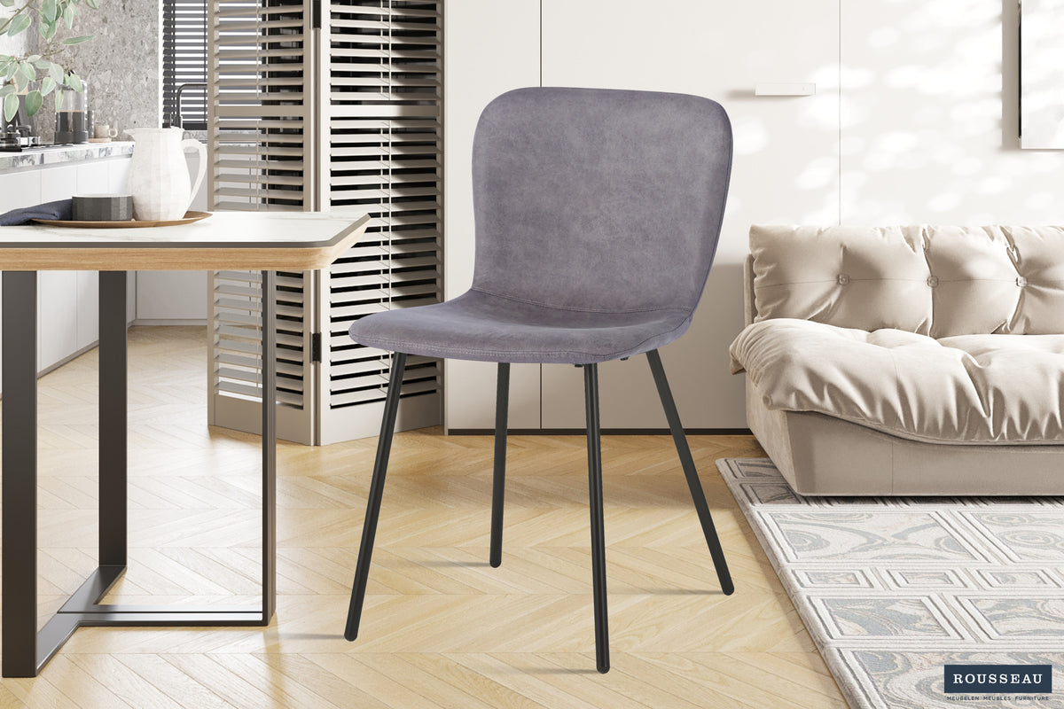 Rousseau - Chaise Susan - PU Taupe - 77x45x52 cm