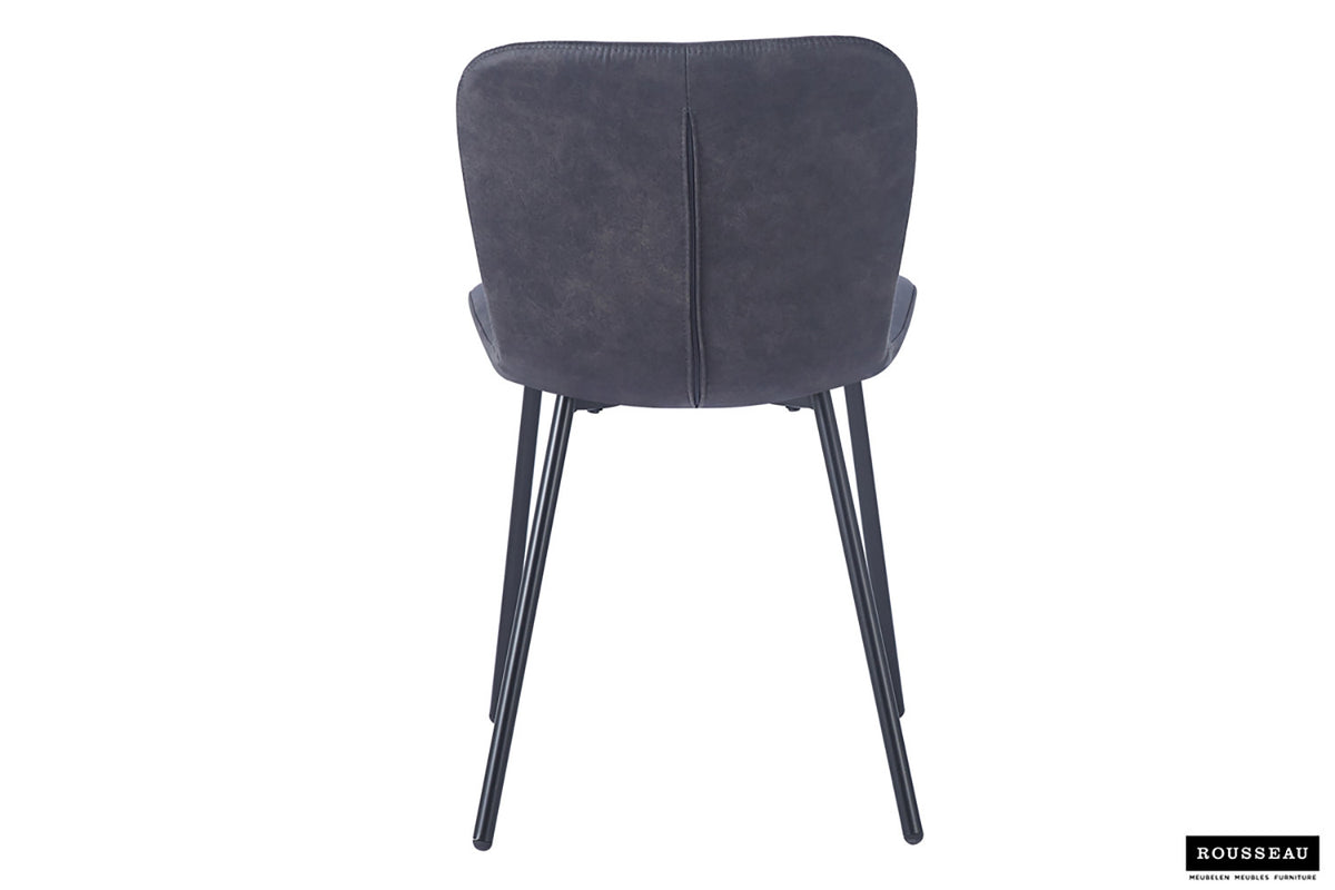 Rousseau - Chaise Susan - PU Gris Foncé - 77x45x52 cm