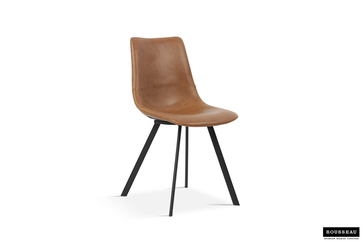 Rousseau - Chaise Oslo - PU Cognac - 84x44x57 cm