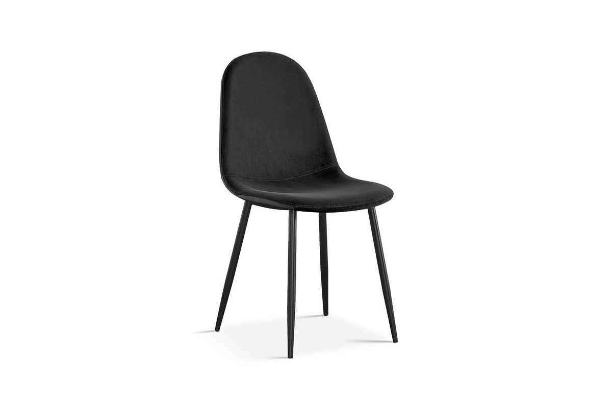 Rousseau - Chaise Boy - Velours Noir - 87x49x54 cm