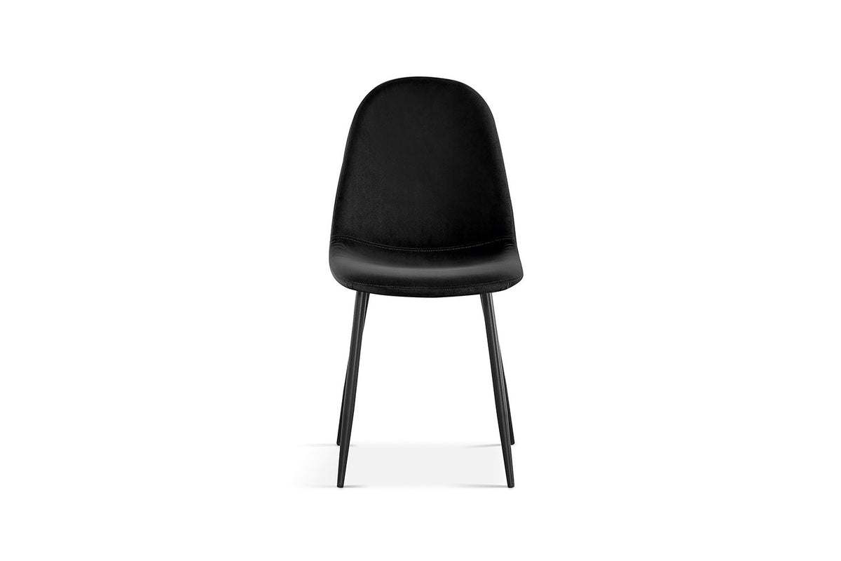 Rousseau - Chaise Boy - Velours Noir - 87x49x54 cm