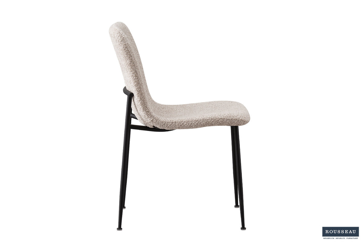 Rousseau - Chaise Alice Boucle - Beige - 81,5x42x57 cm