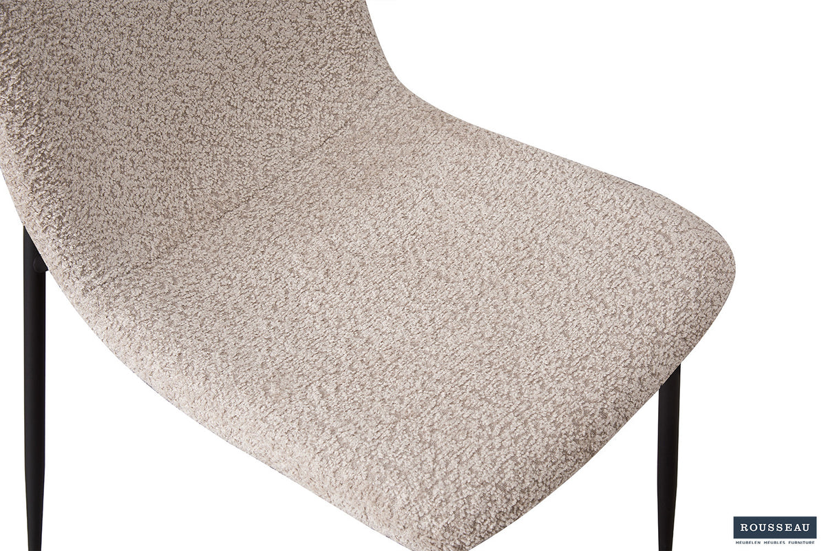 Rousseau - Chaise Alice Boucle - Beige - 81,5x42x57 cm