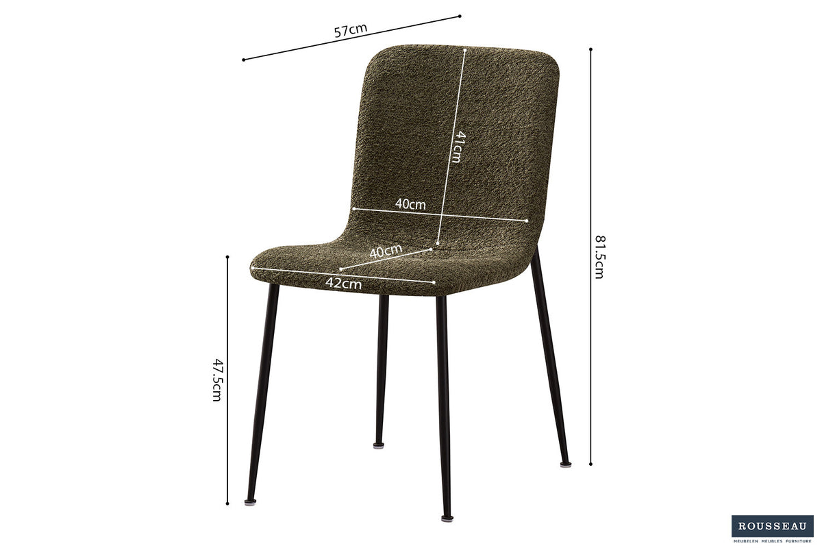 Rousseau - Chaise Alice Boucle - Vert - 81,5x42x57 cm