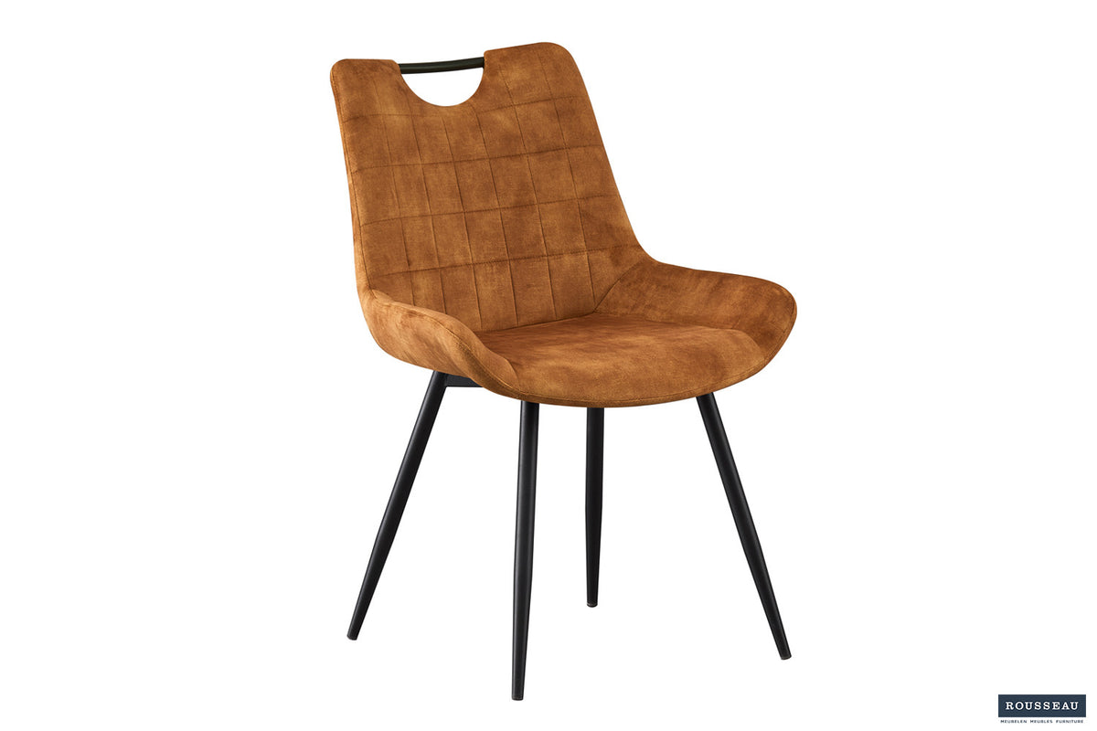 Rousseau - Chaise Nina - Velours Or - 84x56x62,5 cm