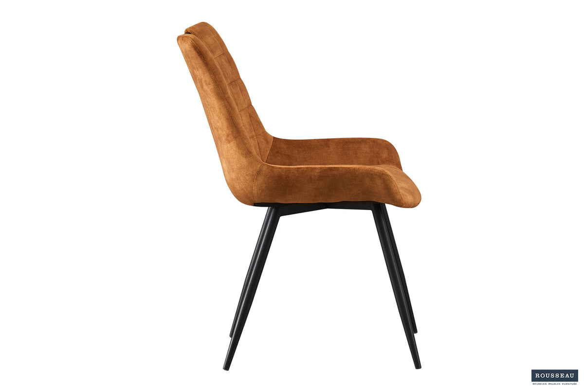 Rousseau - Chaise Nina - Velours Or - 84x56x62,5 cm