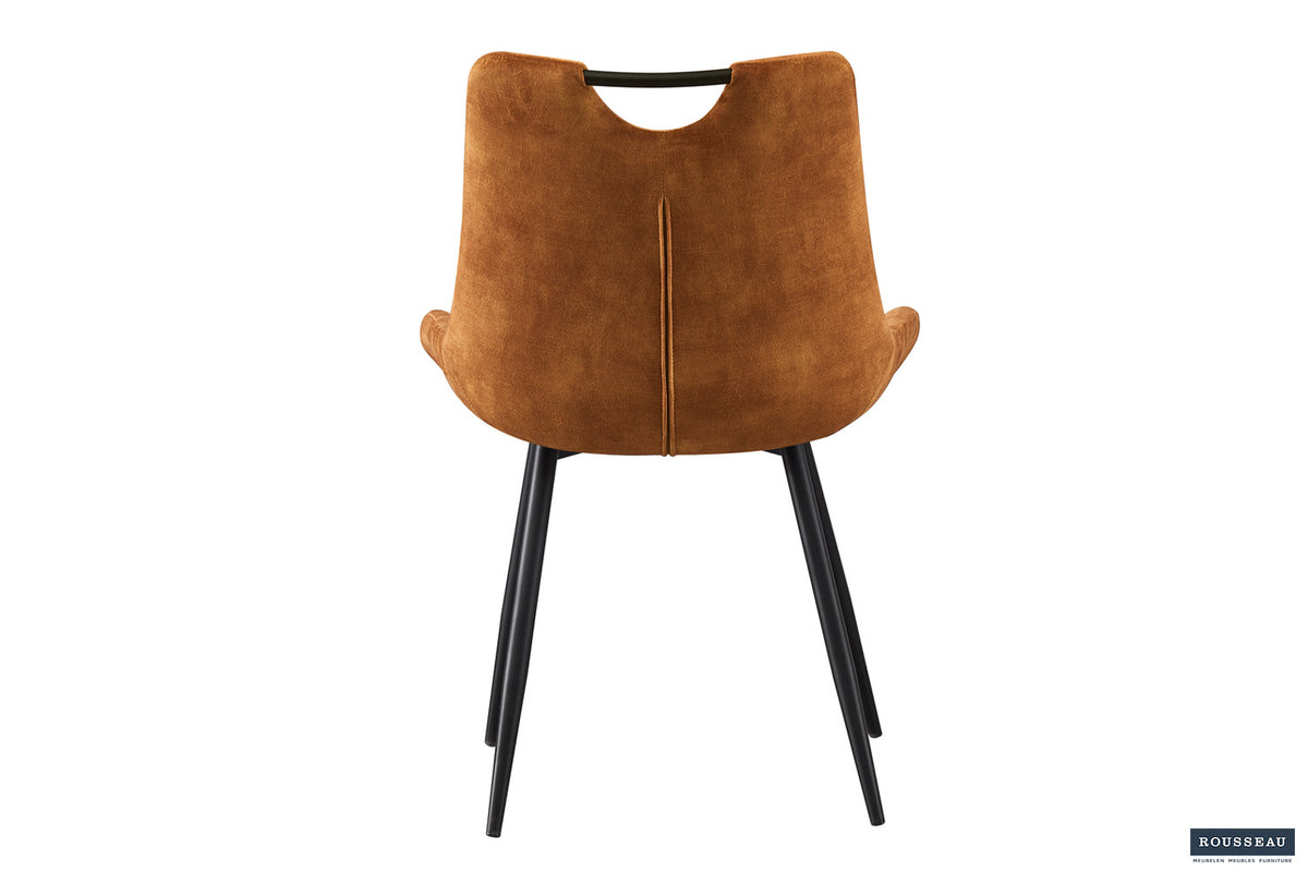 Rousseau - Chaise Nina - Velours Or - 84x56x62,5 cm