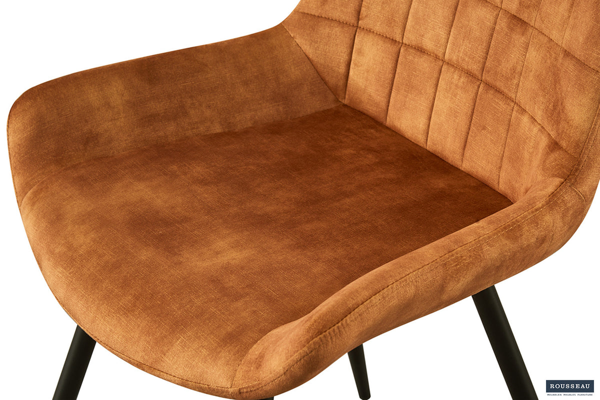 Rousseau - Chaise Nina - Velours Or - 84x56x62,5 cm