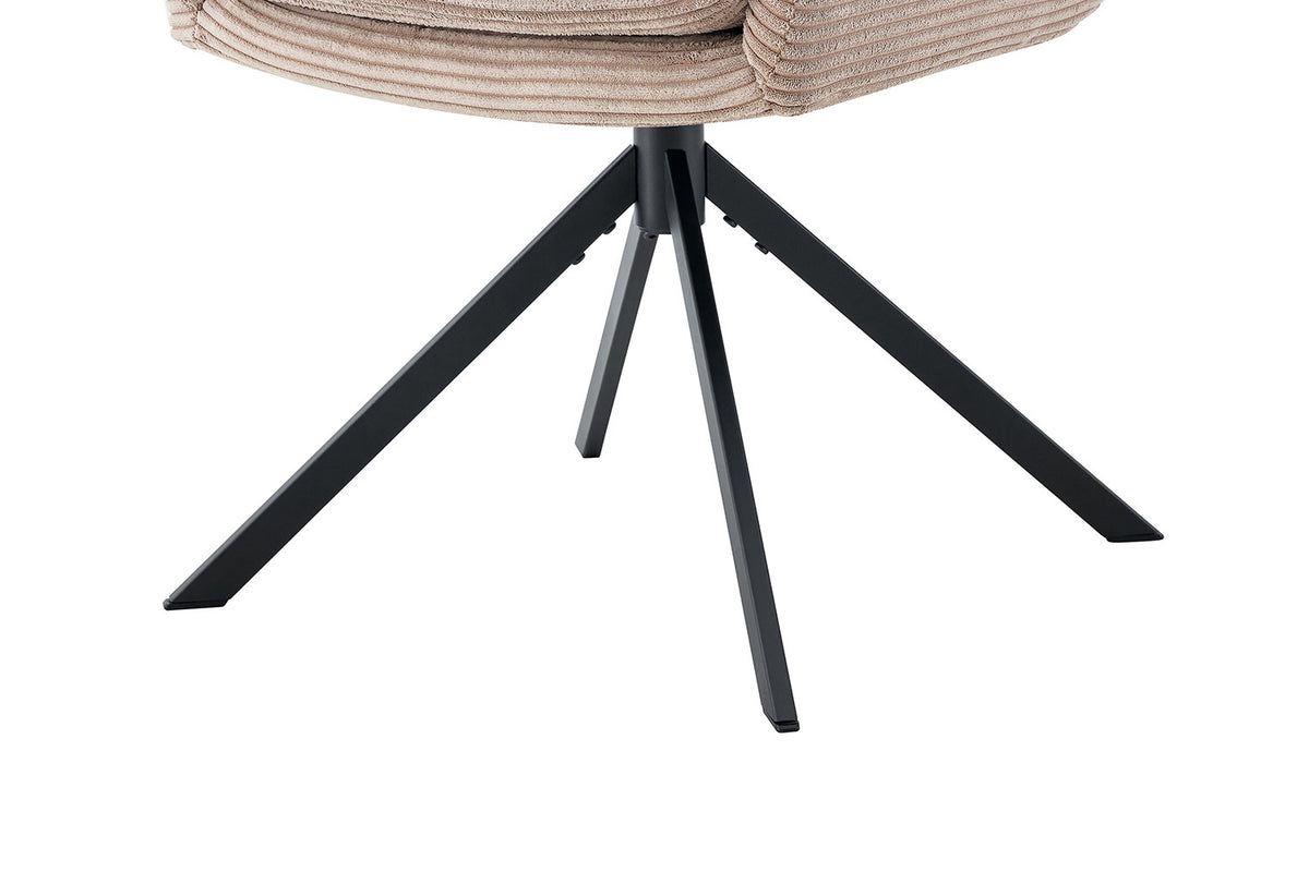 Rousseau - Chaise Luna - Velours Côtelé Sable - 91,5x60,5x67 cm