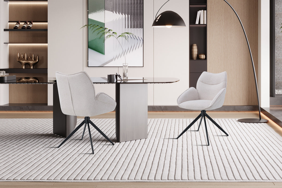 Rousseau - Chaise Mahi - Tissu Beige - 90x59,5x66 cm