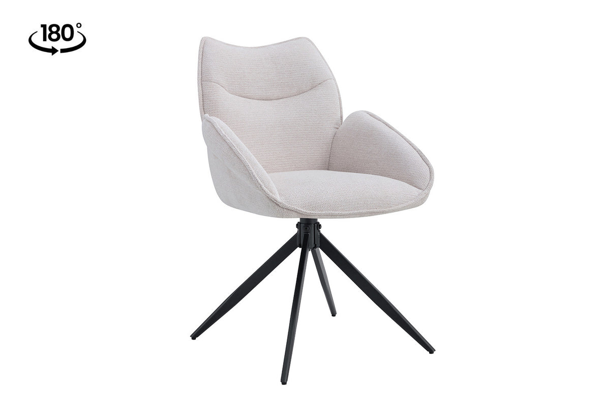 Rousseau - Chaise Mahi - Tissu Beige - 90x59,5x66 cm
