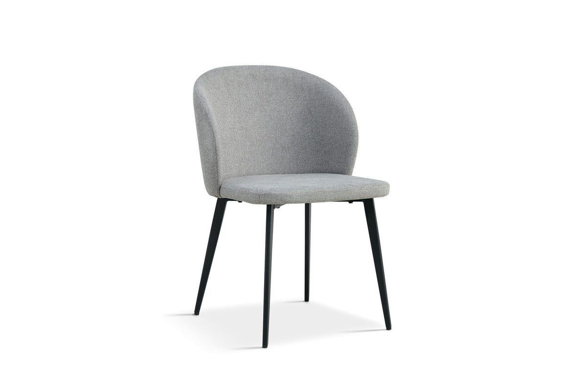 Rousseau - Chaise Toledo - Tissu Gris Clair - 80x51x55 cm