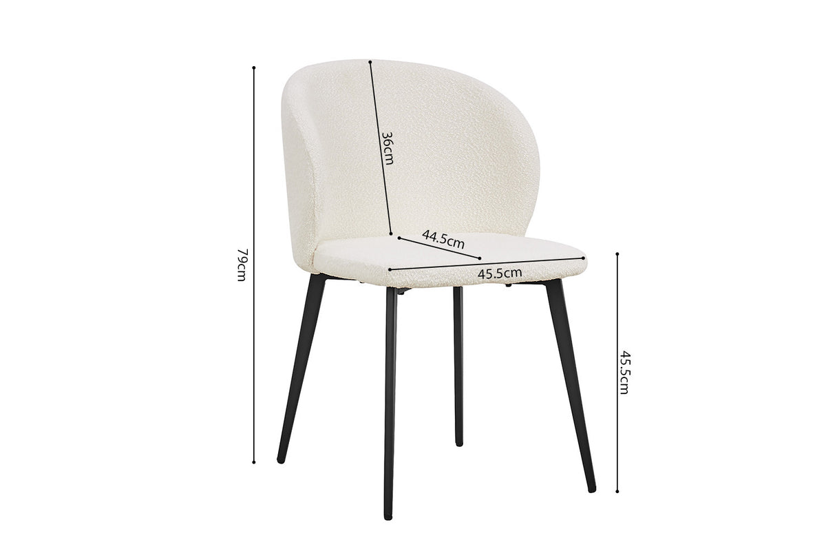 Rousseau - Stoel Toledo Boucle - Wit - 80x51x55 cm