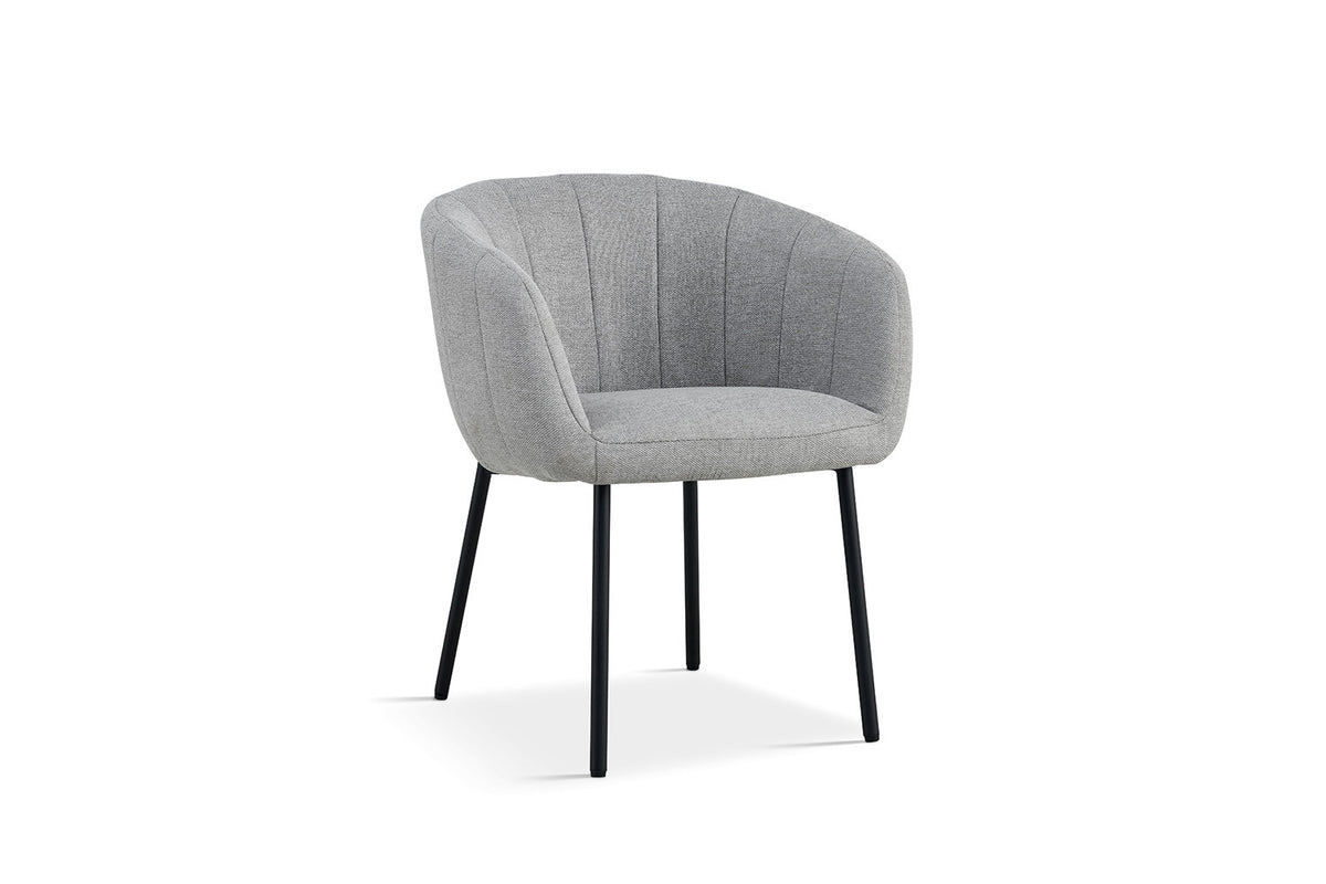 Rousseau - Chaise Sevilla - Tissu - Gris clair - 79x57x62 cm