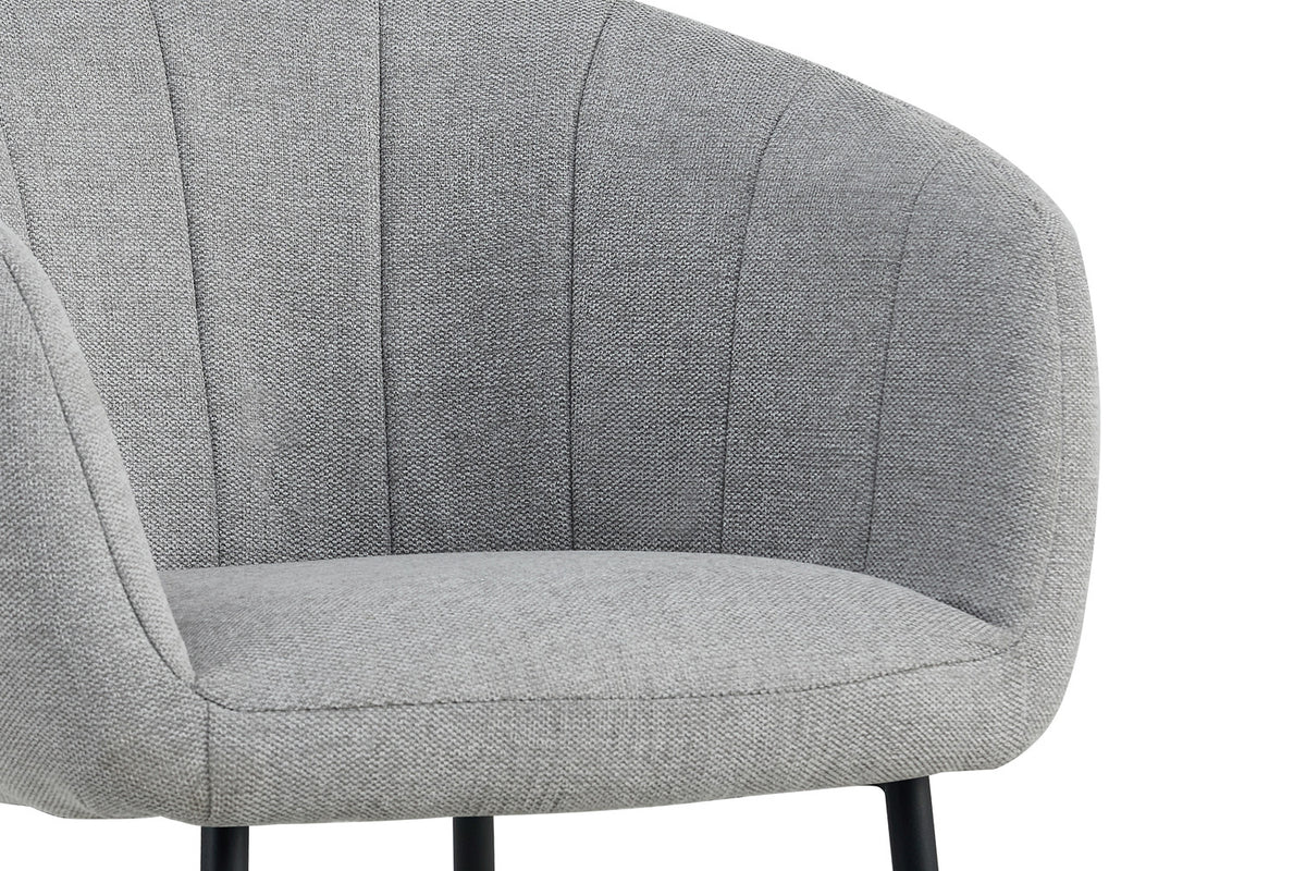 Rousseau - Chaise Sevilla - Tissu - Gris clair - 79x57x62 cm