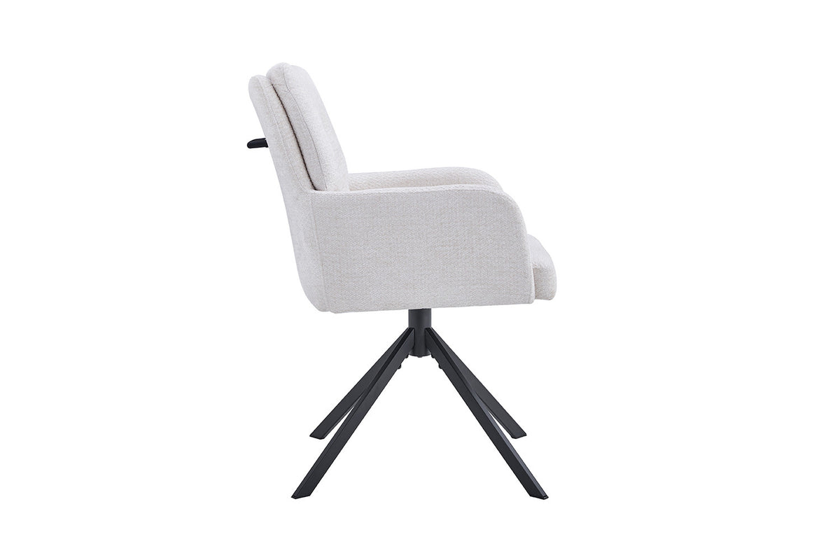 Rousseau - Chaise Granada - Tissu - Ecru - 85x50x62 cm