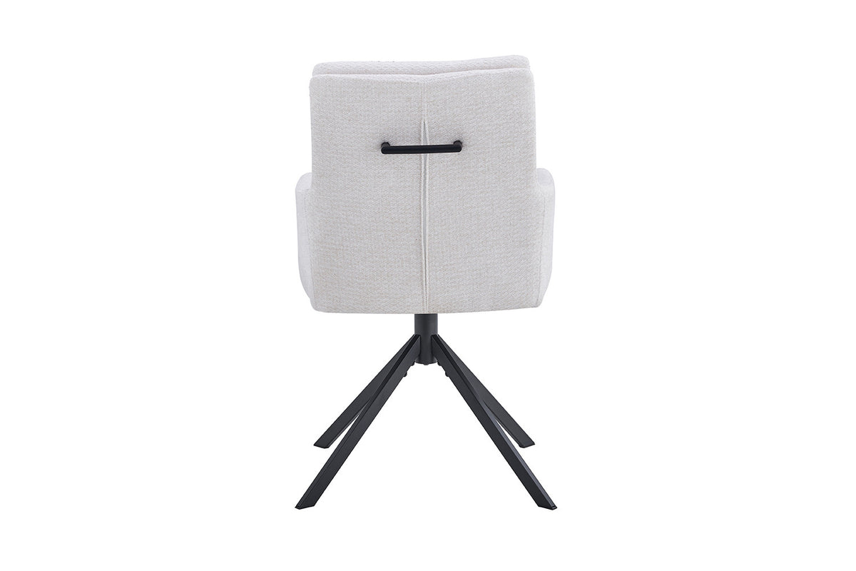 Rousseau - Chaise Granada - Tissu - Ecru - 85x50x62 cm