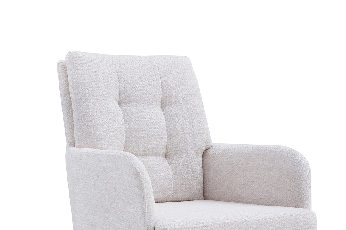 Rousseau - Chaise Granada - Tissu - Ecru - 85x50x62 cm