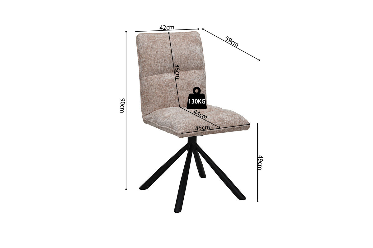 Rousseau - Chaise Jack - Tissu Sable - 91x45x59 cm