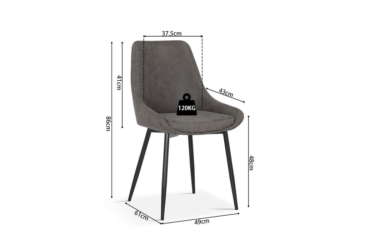 Rousseau - Stoel Mirano - PU Lichtgrijs - 86x49x61 cm