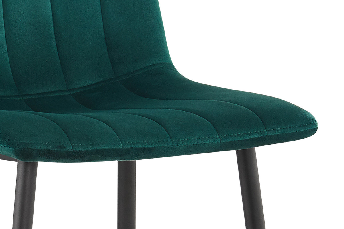 Rousseau - Chaise Willis - Velours Vert - 86x45x55 cm