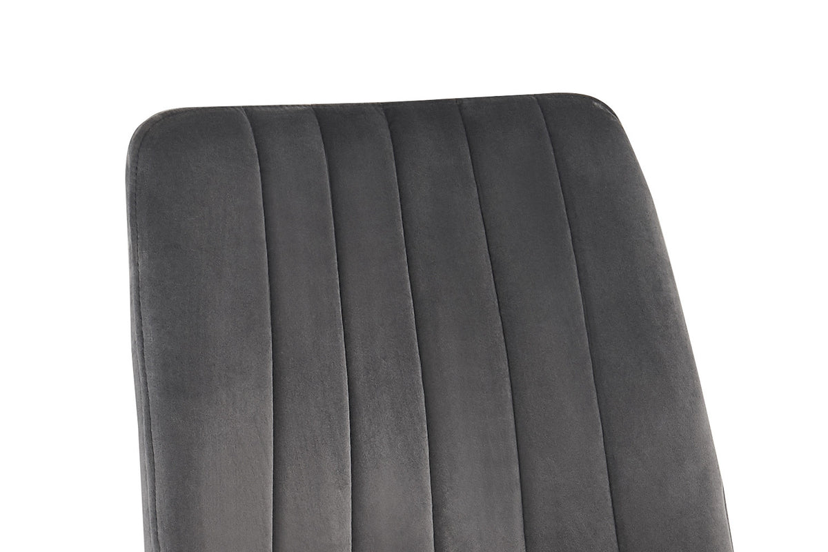 Rousseau - Chaise Willis - Velours Gris - 86x45x55 cm