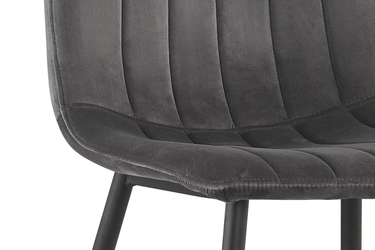 Rousseau - Chaise Willis - Velours Gris - 86x45x55 cm