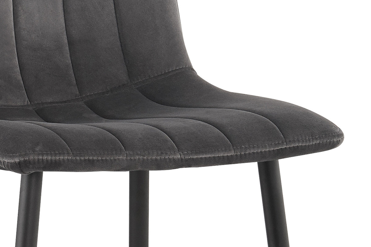 Rousseau - Chaise Willis - Velours Gris - 86x45x55 cm