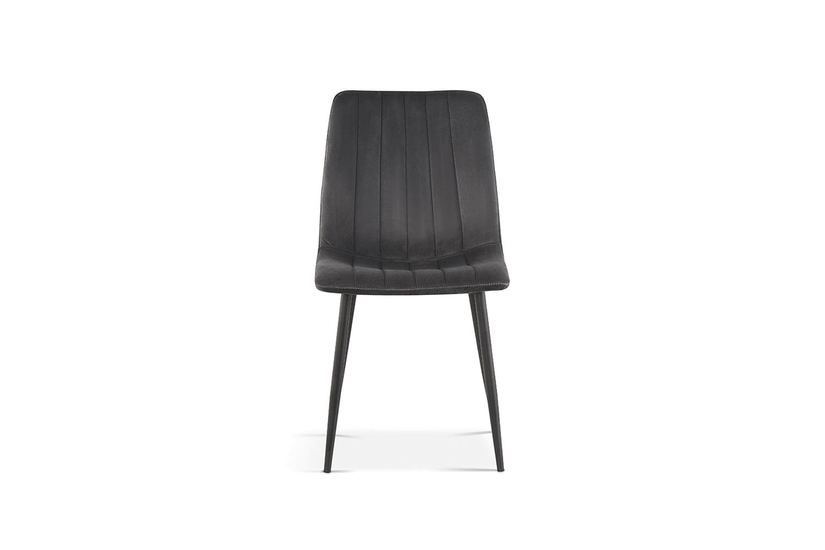 Rousseau - Chaise Willis - Velours Gris - 86x45x55 cm