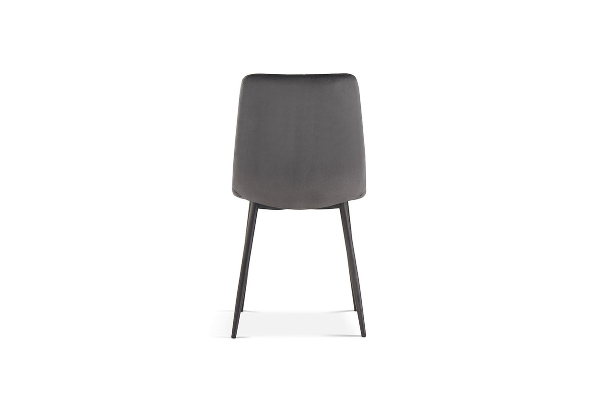 Rousseau - Chaise Willis - Velours Gris - 86x45x55 cm