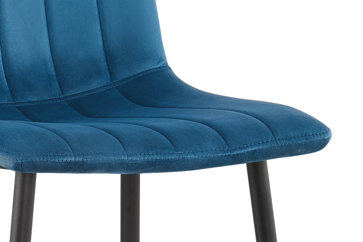 Rousseau - Stoel Willis - Fluweel Blauw - 86x45x55 cm