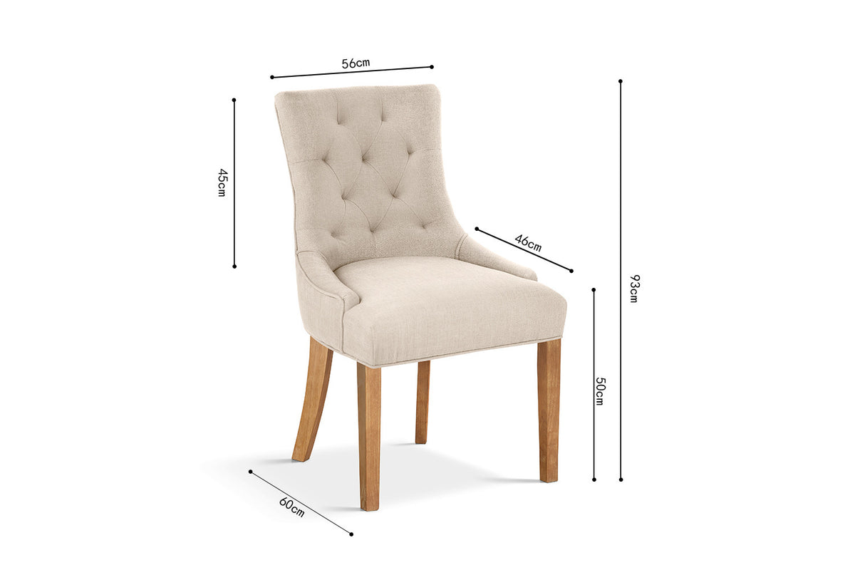 Rousseau - Chaise Fancy - Tissu Sable - 93x56x60 cm