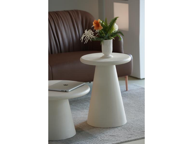 GBO – Cementex Ronde Salontafel – Witte kleur – SL2406 – Ø45xh61cm