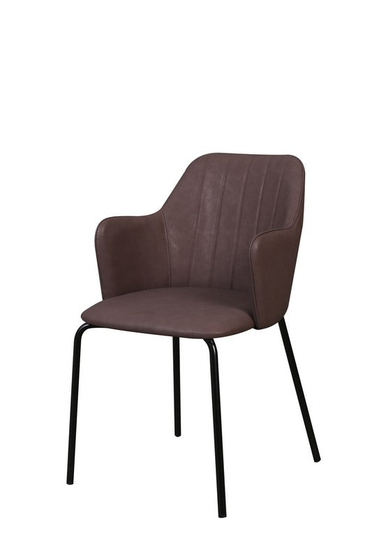 Meubar - Chaise de salle à manger Flo - Similicuir - Taupe - 54x85x60cm