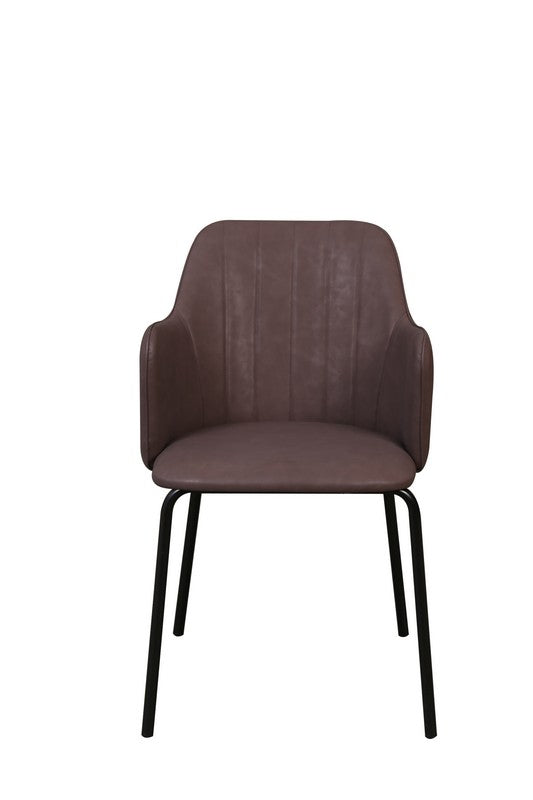 Meubar - Chaise de salle à manger Flo - Similicuir - Taupe - 54x85x60cm