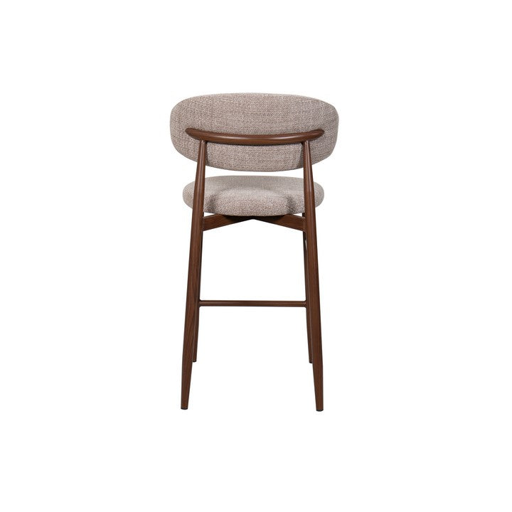 Meubar - Tabouret de bar Locarno - Tissu - Marron clair - 52 x 56 x 94 cm