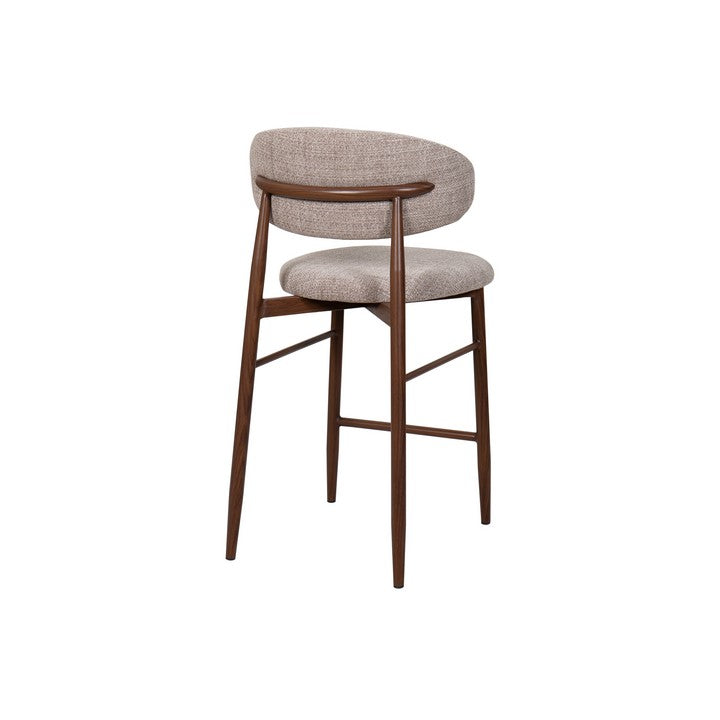Meubar - Tabouret de bar Locarno - Tissu - Marron clair - 52 x 56 x 94 cm