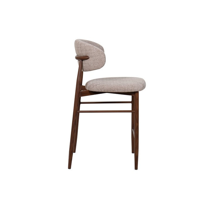Meubar - Tabouret de bar Locarno - Tissu - Marron clair - 52 x 56 x 94 cm
