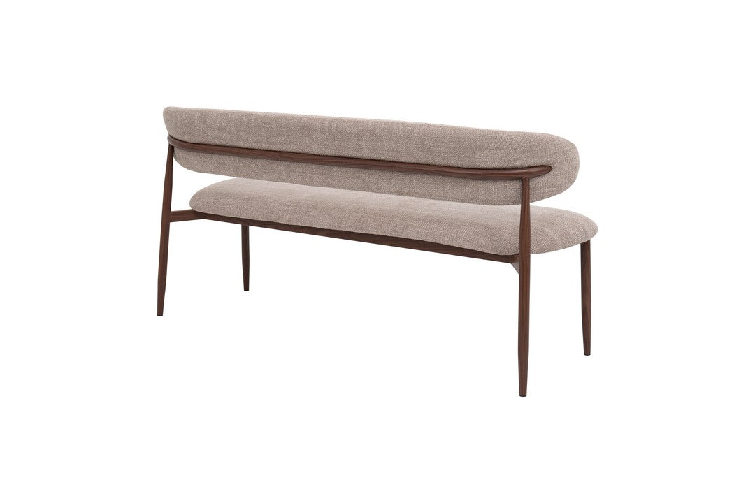 Meubar - Canapé Locarno - Tissu - Marron clair - 155 x 56 x 77 cm