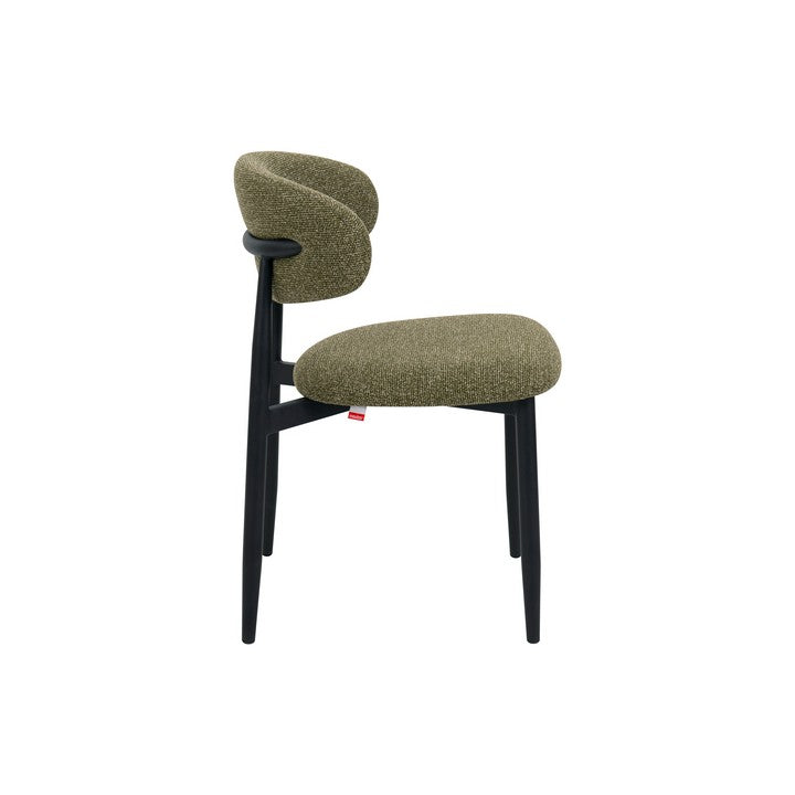 Meubar - Chaise de salle à manger Locarno - Tissu - Vert - 52 x 56 x 77 cm