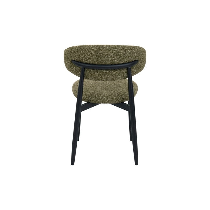 Meubar - Chaise de salle à manger Locarno - Tissu - Vert - 52 x 56 x 77 cm