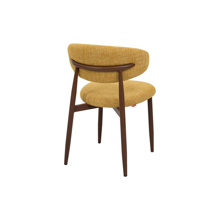 Meubar - Eetkamerstoel Locarno - Stof - Geel - 52 x 56 x 77 cm