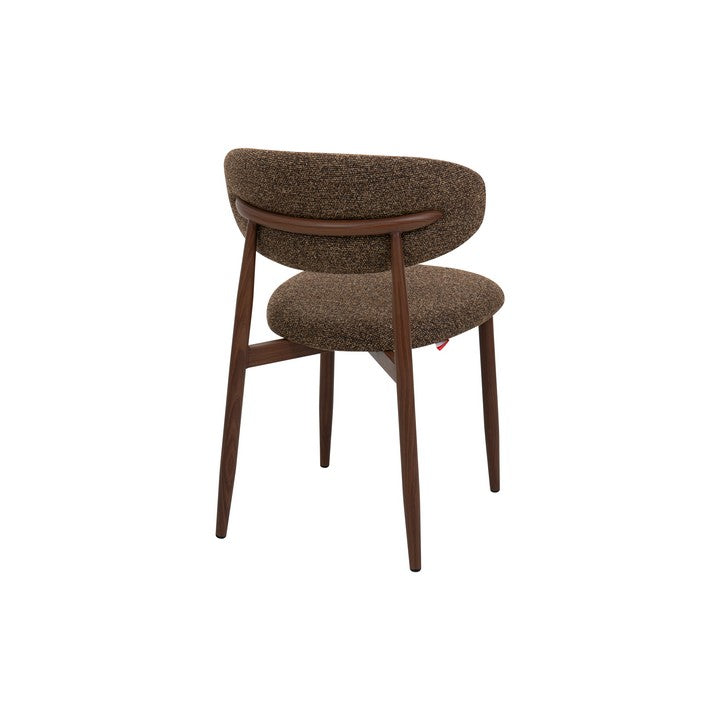 Meubar - Eetkamerstoel Locarno - Stof - Bruin - 52 x 56 x 77 cm